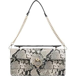 Jessica Simpson Brooke Clutch Python Shoulder Bag With Gold Chain Strap